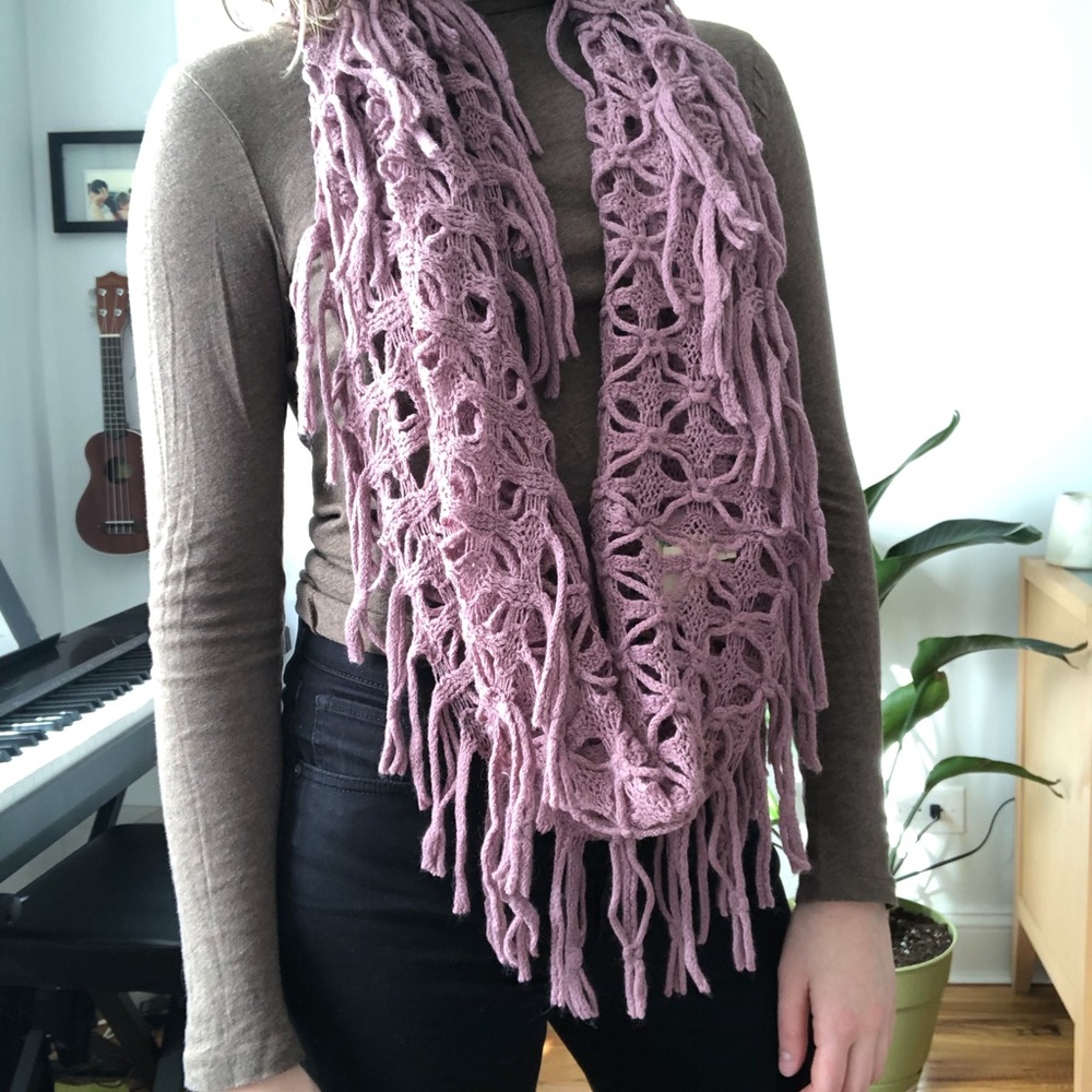 Staring at Stars Fringed Infinity Scarf